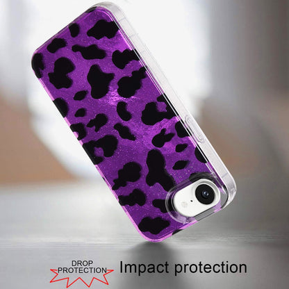 For Samsung Galaxy S25 EDGE Glitter Leopard, Fashion Design Animal Skin Print Slim IMD TPU Dual Layer Shockproof Protective Case Cover Purple Leopard
