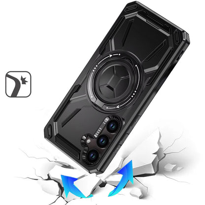 For Samsung Galaxy A37 Hybrid Magnetic Ring and 360° Rotational Kickstand with MagSafe Compatible, Military Grade Drop Protection Case Cover