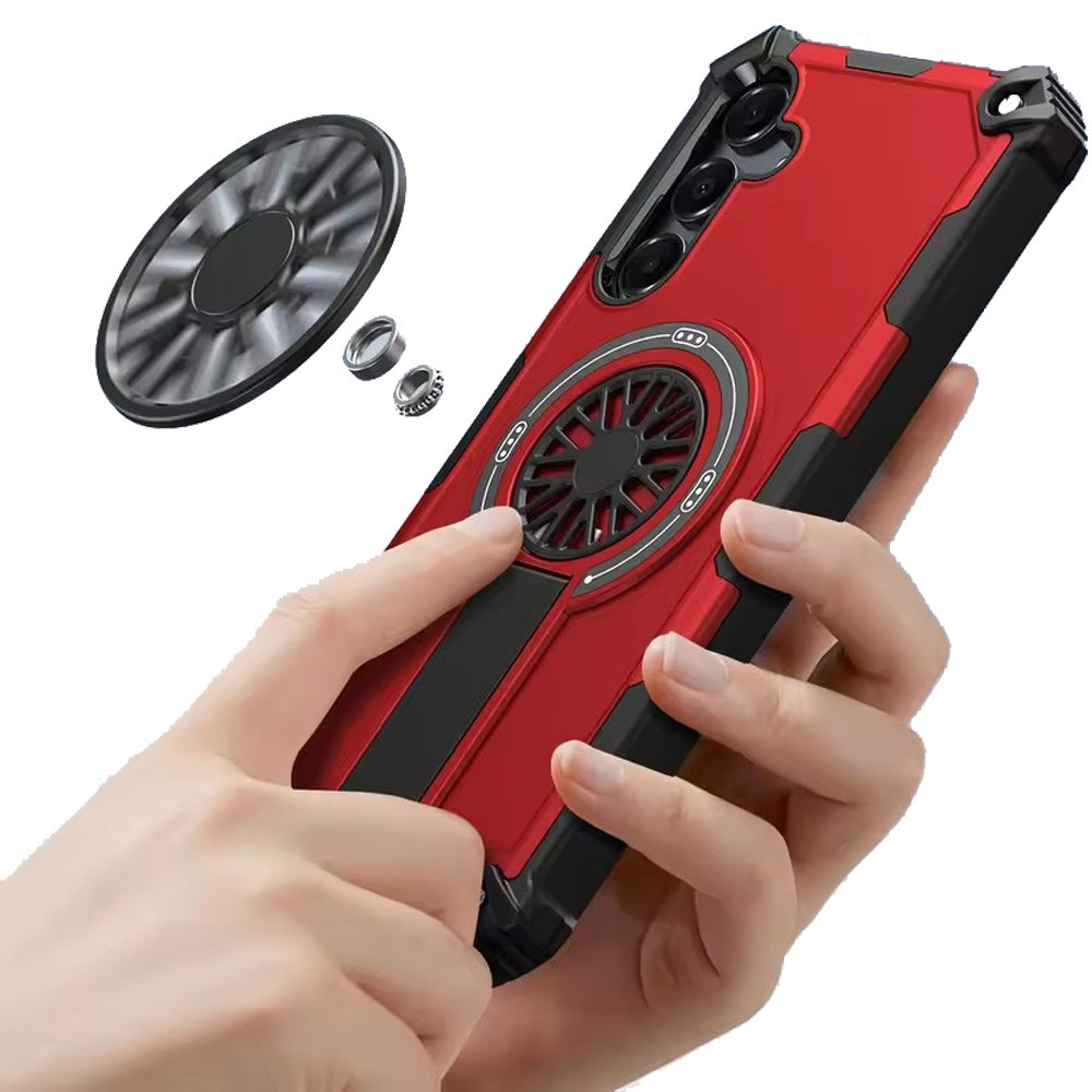 For Samsung Galaxy S26+ / S26 Plus Texture Design Invisible Kickstand Case, MagSafe Compatible Hybrid Shockproof Cover, Car Mount Friendly Case Cover