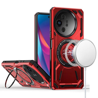 For TCL 50 XL 5G Hybrid Magnetic Ring and 360° Rotational Kickstand with MagSafe Compatible, Military Grade Drop Protection Case Cover Red