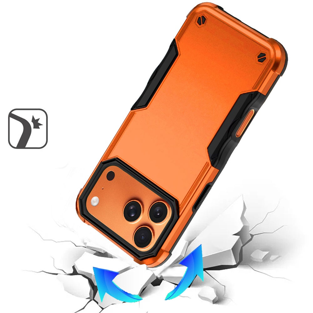 For Apple iPhone 17 Pro (6.3") Slim Tough Shockproof Hybrid Heavy Duty 2in1 Dual Layer TPU Bumper Rugged Rubber Defend Armor Case Cover Cosmic Orange