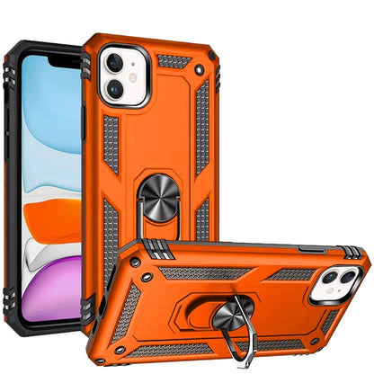 For iPhone 12 / iPhone 12 Pro (6.1") Hybrid Shockproof Durable 360 Degree Rotatable Ring Stand Holder Kickstand Fit Magnetic Car Mount Case Cover Cosmic Orange