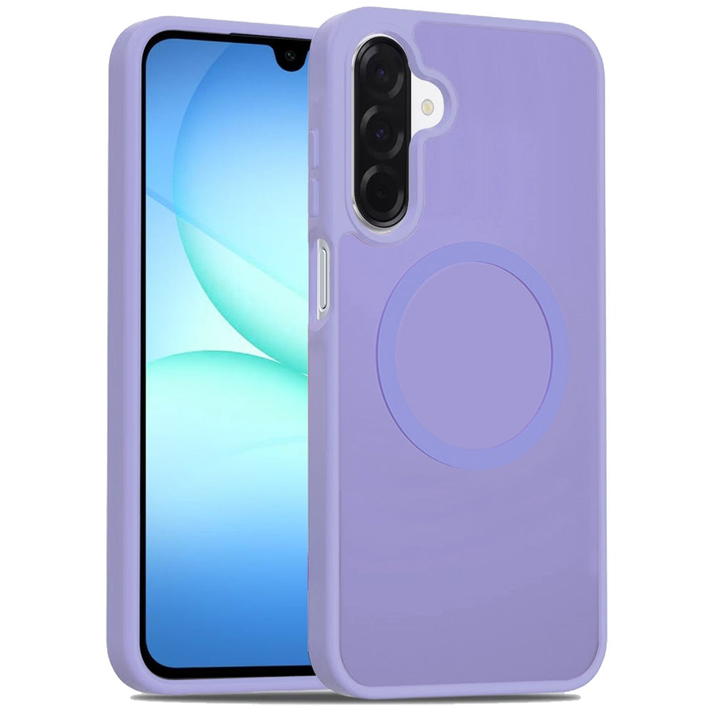 For Samsung Galaxy A17 5G MagSafe Compatible Case Hybrid Soft TPU Bumper Hard Translucent Matte Back Slim Shockproof Case Cover Light Purle