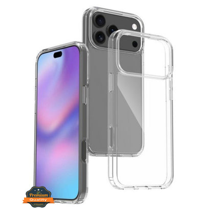 For Apple iPhone 17 Pro Crystal HD Clear Back Hybrid Case TPU Bumper Frame Slim Shockproof Hard Defender Case Cover