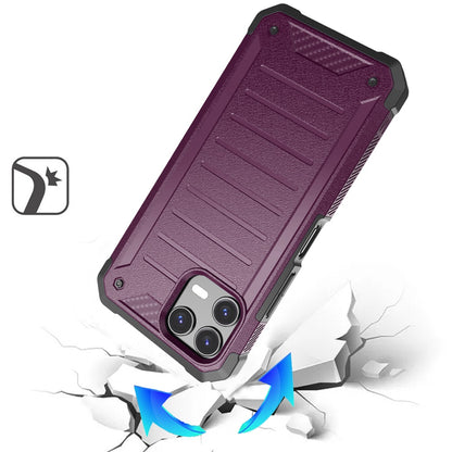 For Cricket Icon 2026 Tough Lined Design Hybrid Shockproof Protective Rugged TPU Hard PC with Durable Grip Case Cover