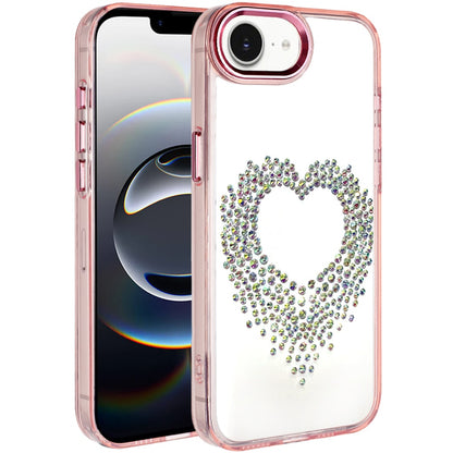 Angel Hearts Bling Glitter Diamond Hybrid TPU Cover, Colorful Frame Shockproof Protective Back