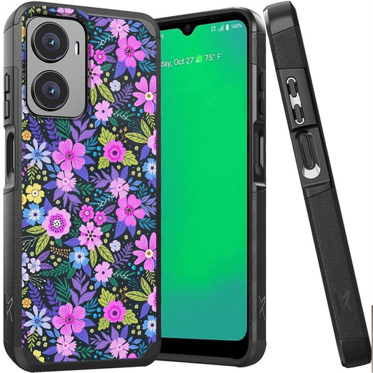 For Cricket Magic 2 5G (2024, 2nd Version) Fashion Graphic Design Hard PC TPU 2in1 Hybrid Shockproof (Magnet Mount Friendly) Case Cover Mystical Floral Boom