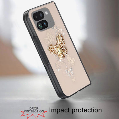 For Google Pixel 10 Pro Fold Diamonds 3D Fashion Bling Sparkly Glitter Ornaments Engraving Hybrid with Ring Stand Case Cover