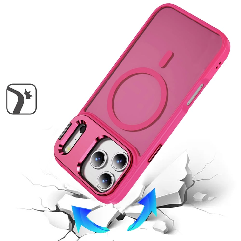 For Apple iPhone 17 Pro (6.3") Heavy Duty Metallic Hybrid Tough TPU with Camera Ring Stand, MagSafe Compatible, Rugged Drop Protection Case Cover