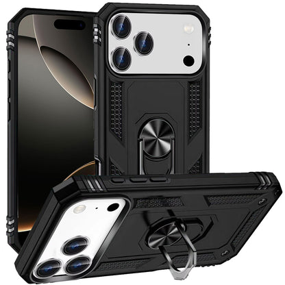 For Apple iPhone 17 Pro Max (6.9") Hybrid Shockproof Durable 360 Degree Rotatable Ring Stand Holder Kickstand Fit Magnetic Car Mount Case Cover