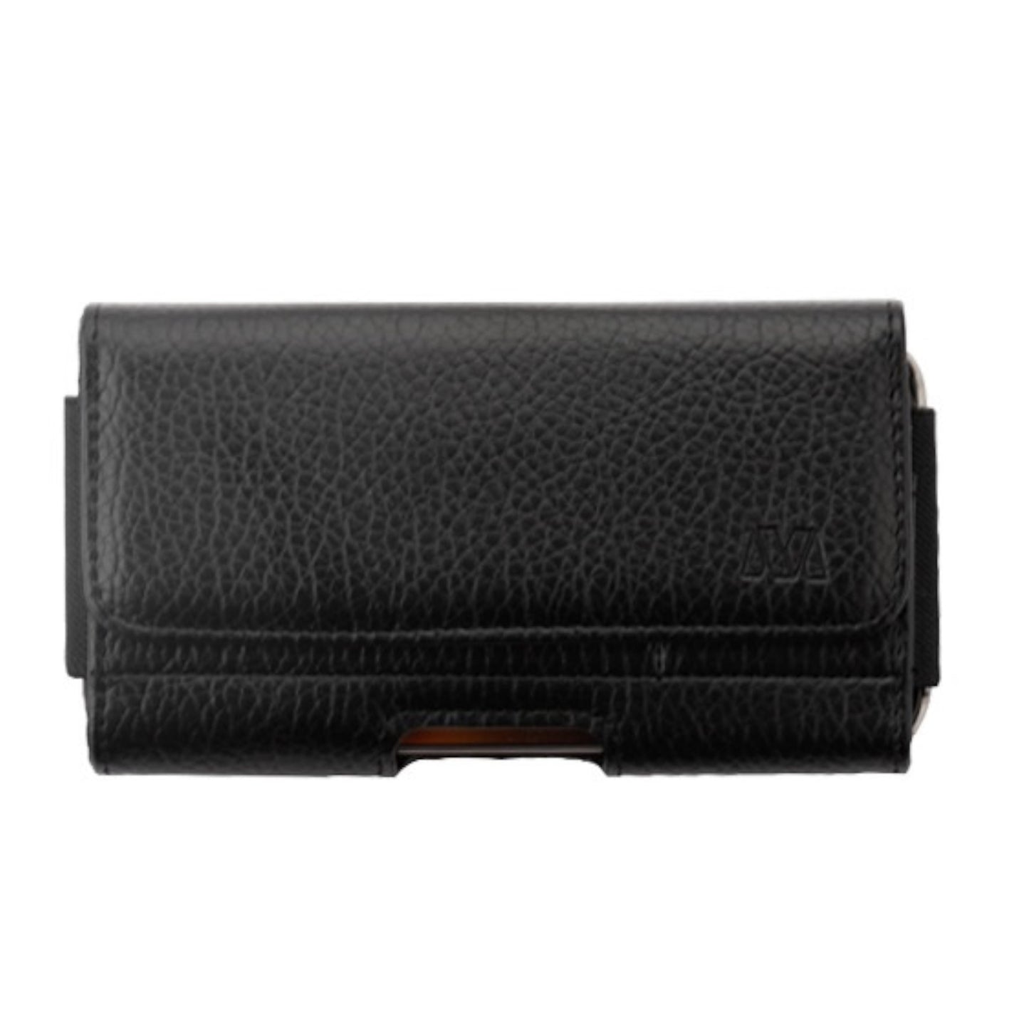 For Apple iPhone 16 Pro (6.3") Universal Leather Horizontal Holster Pouch with Credit Card Slots Wallet & Belt Loop Clip Carrying (Fit up to 6.7" Screen) [Black]