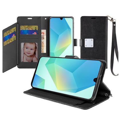 For Samsung Galaxy S20 Ultra Wallet Cases PU Leather with Credit Card /ID /Cash Holder Slot Dual Flip Book Pouch, Stand and Strap Case Cover Black