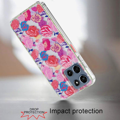 Phone Case for Motorola Moto G Play 5G 2026 Shockproof Dual Layer TPU IMD Print Rugged Anti-Slip Grip Drop Protection Scratch Resistant Slim Fit Glossy Floral Heart Aesthetic Cover