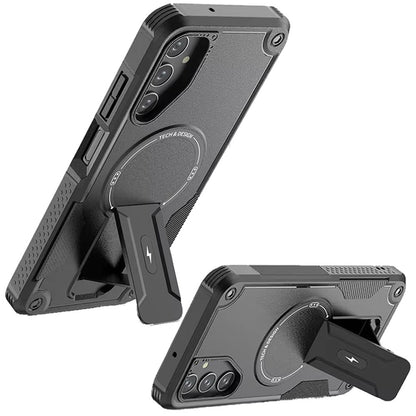 For Samsung Galaxy S25 FE /S25 Fan Edition Magnetic Invisible Kickstand Holder with Magsafe, Slim Fit Shockproof Hybrid Military Grade Heavy Duty Case Cover Midnight Green