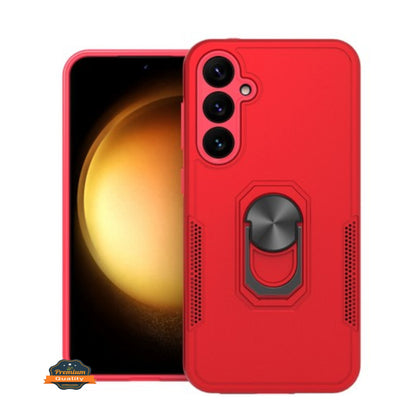 For Samsung Galaxy S24 FE /Fan Edition Military Grade Armor Heavy Shockproof Hybrid with Kickstand Built-in 360°Rotate Ring Stand Case Cover