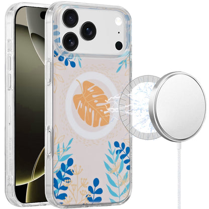 For Apple iPhone 17 AIR Stylish Pattern Fashion IMD Printed Design TPU Double Layer Slim Shockproof with Magnetic Back Case Cover Tropical Flowers