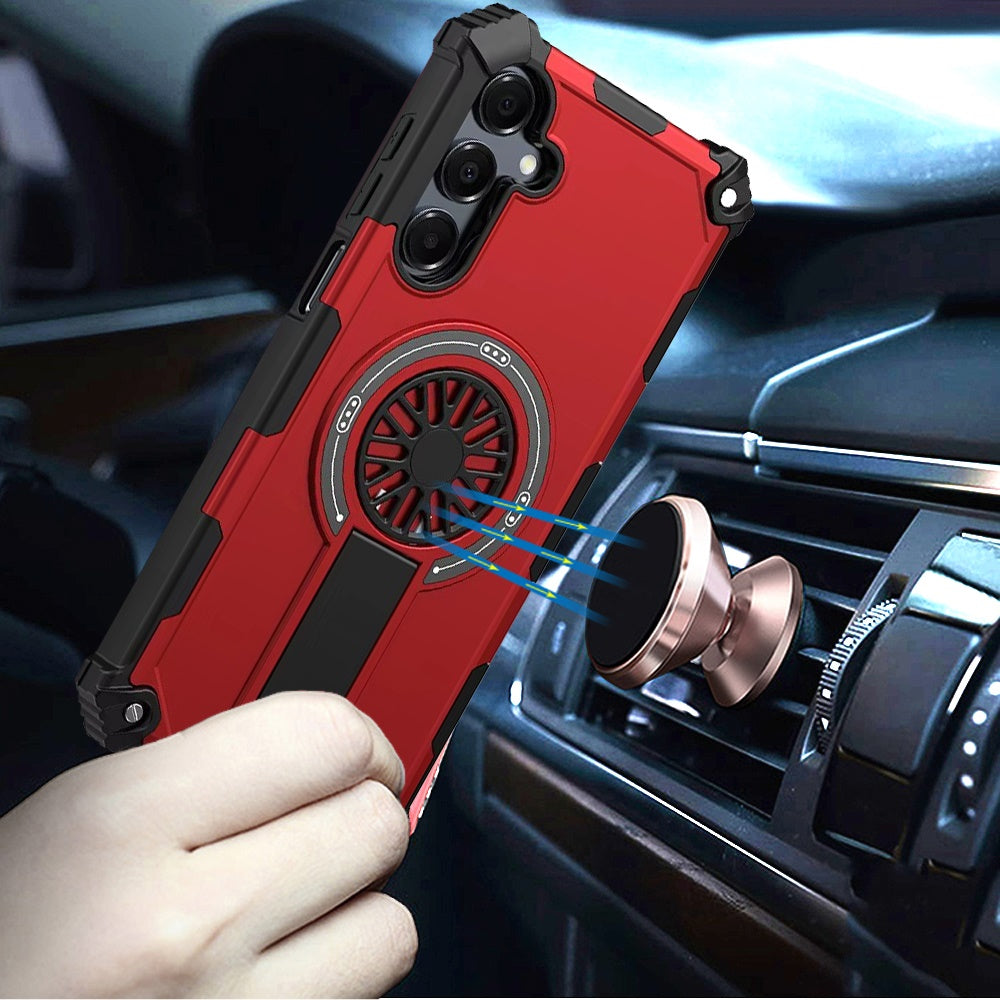 For Apple iPhone 17 AIR Texture Design Invisible Kickstand Case, MagSafe Compatible Hybrid Shockproof Cover, Car Mount Friendly Case Cover