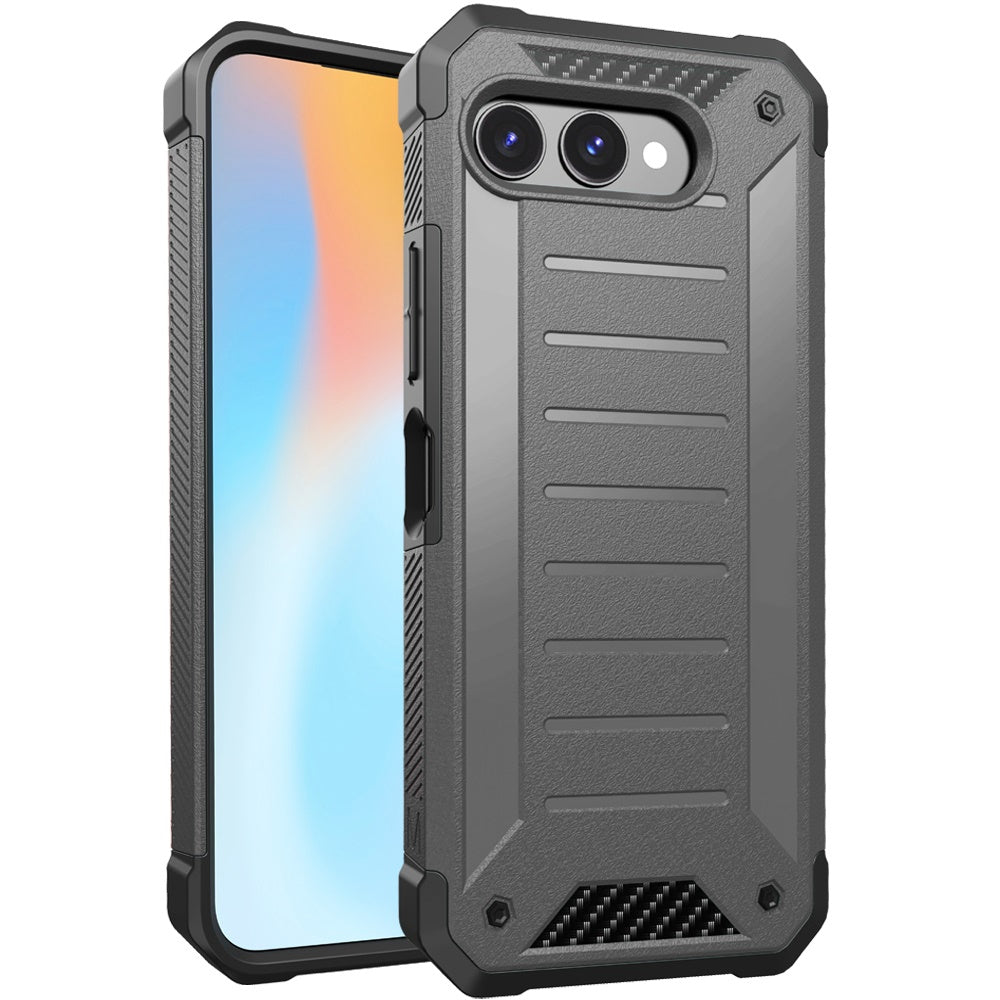 For T-Mobile Revvl 8 Tough Lined Design Hybrid Shockproof Protective Rugged TPU Hard PC with Durable Grip Case Cover