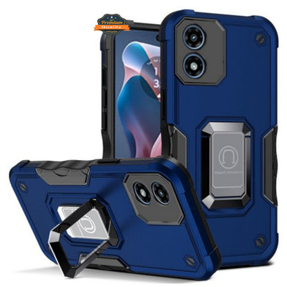 For Motorola Moto G Power 5G 2026 Heavy Duty Hybrid 2in1 Hard PC & TPU Rugged Bumper Shockproof with Magnetic Ring Kickstand Case Cover