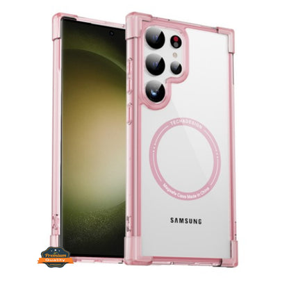 For Samsung Galaxy S25+ S25 Plus /S24+ Slim Fit Hybrid Case Clear Corner Bumper MagSafe Compatible, Hard TPU Rubber Shockproof Case Cover