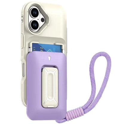 For Apple iPhone 17 Wallet Case with 2- Credit Card Holder, Wrist Strap & Kickstand Hybrid Shockproof TPU Case Cover