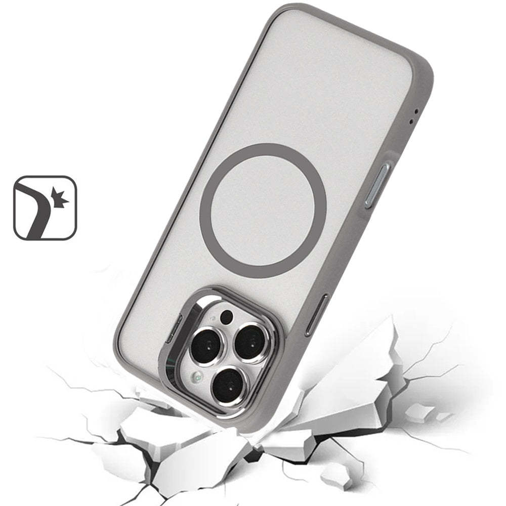 For Apple iPhone 16 Pro Max (6.9") Hybrid Magnetic Cool Case with Camera Stand Fits MagSafe Accessories Shockproof Case Cover