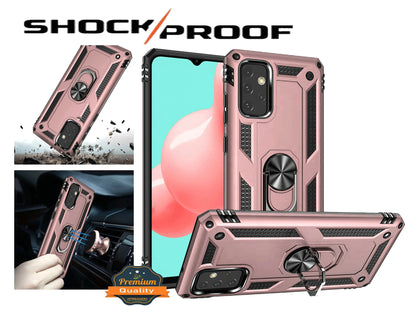 For Apple iPhone 17E /16E Hybrid Shockproof Durable 360 Degree Rotatable Ring Stand Holder Kickstand Fit Magnetic Car Mount Case Cover
