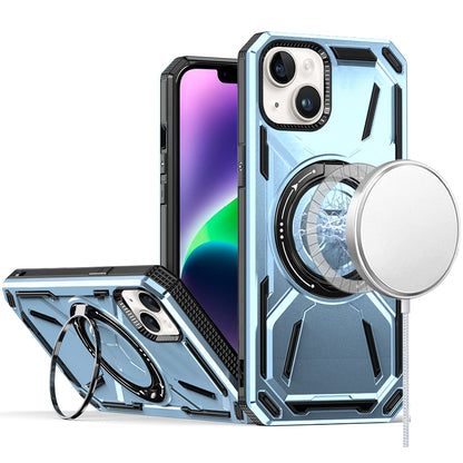 For Apple iPhone 16 Plus (6.7") Hybrid Magnetic Ring and 360° Rotational Kickstand with MagSafe Compatible, Military Grade Drop Protection Case Cover