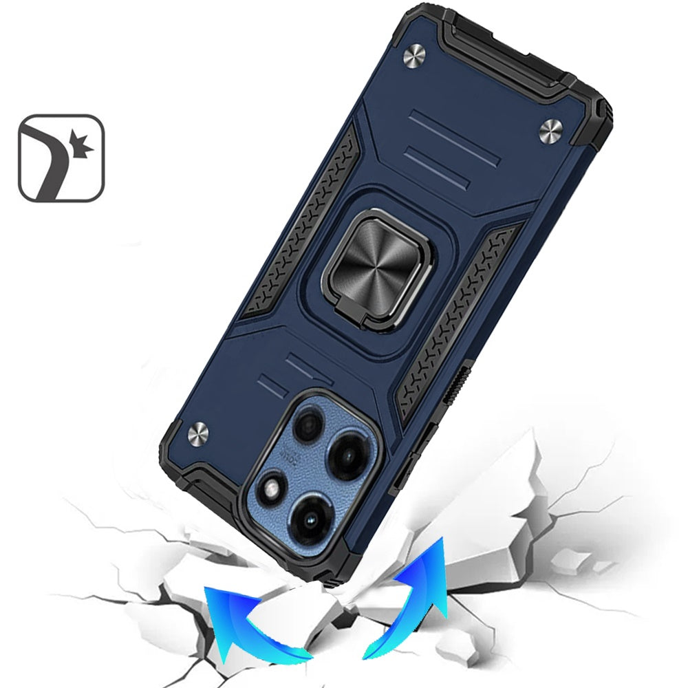For Motorola Moto G Stylus 5G 2025 Armor Hybrid Magnetic Stand with Ring Holder Kickstand Shockproof Heavy-Duty Durable Rugged TPU Dual Layer Case Cover
