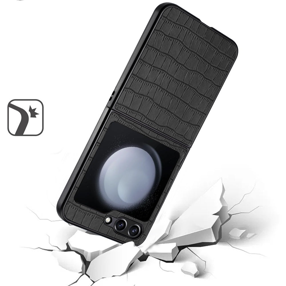 For Motorola Razr+ PLUS (2025 /2024) PU Vegan Leather Case, Premium Snap-On Hard Shell Cover, Slim Fit Protective Matte Finish Case Cover Black