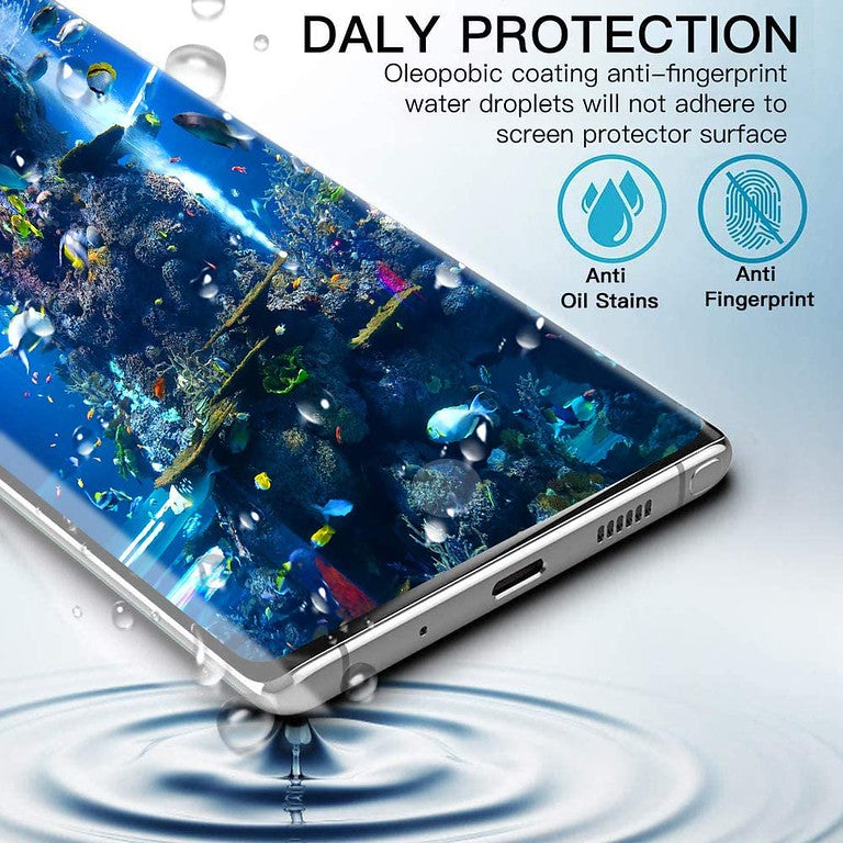 For Samsung Galaxy S22 Tempered Glass Screen Protector Designed Fingerprint Unlocking 3D Curved Edge Glass Full coverage Protector Clear Black