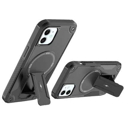 For Apple iPhone 16 (6.1") Case with Invisible Kickstand Compatible with MagSafe, Military-Grade Protection Shockproof Heavy Duty Case Cover