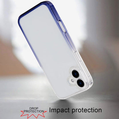 For iPhone 16 (6.1") Transparent Two Tone Gradiant Magnetic Space [Compatible with Magsafe] Hybrid Shockproof Protective Case Cover Two Tone Pink