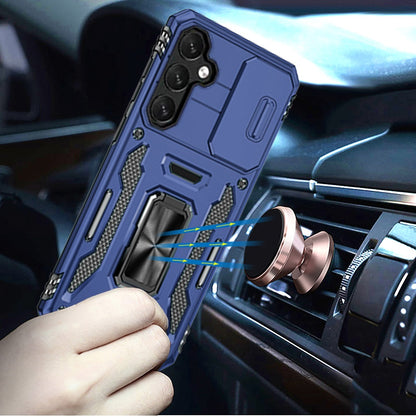For Apple iPhone 17E /16E Tough Hybrid Case with Movable Camera Window & Metal Ring Stand Shockproof Case Cover