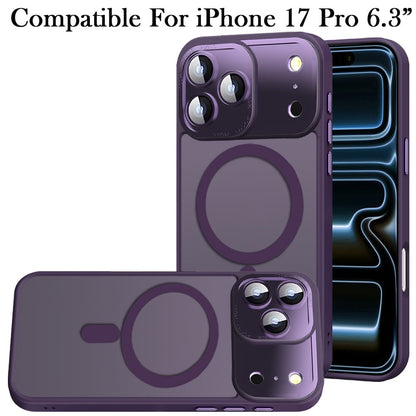 For Apple iPhone 17 Pro (6.3") Complete Protection HQ Matte Translucent Hybrid Shockproof w/ Camera Protector Compatible with MagSafe Case Cover Purple
