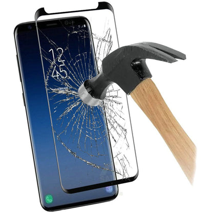 For Samsung Galaxy S9 Premium Tempered Glass Screen Protector Designed to allow full functionality Fingerprint Unlock 3D Curved Edge Glass Full coverage Protector Clear Black
