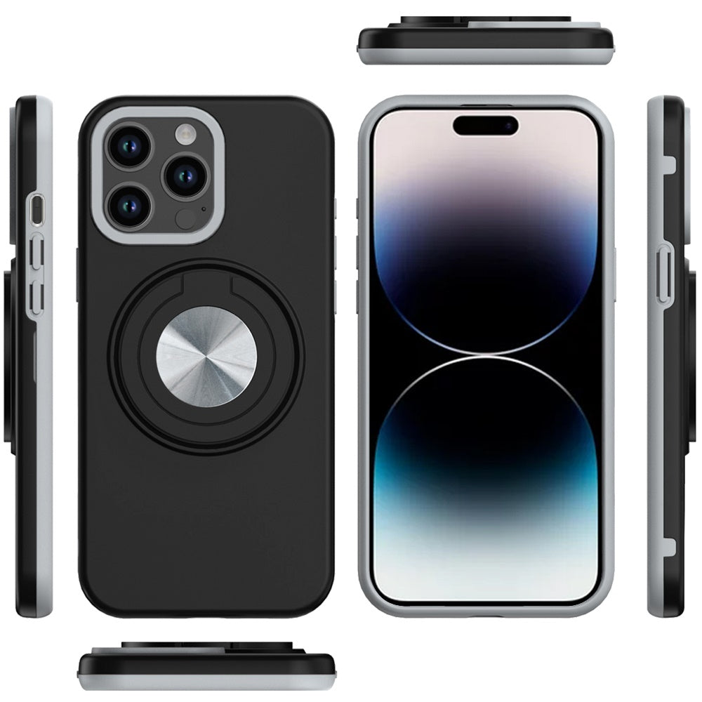 For Samsung Galaxy S26 Ultra Metal Matte Hybrid with Invisible Rotational Ring Stand, Car Mount Friendly, Military Grade Slim Fit Sturdy Case Cover