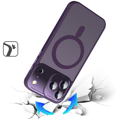 For Apple iPhone 17 Pro (6.3") Complete Protection HQ Matte Translucent Hybrid Shockproof w/ Camera Protector Compatible with MagSafe Case Cover Purple