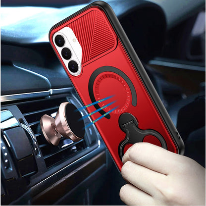 For Samsung Galaxy S26 Hybrid with Invisible 2 Hole Ring Stand Magnetic back Car Mount Friendly Protector Case Cover