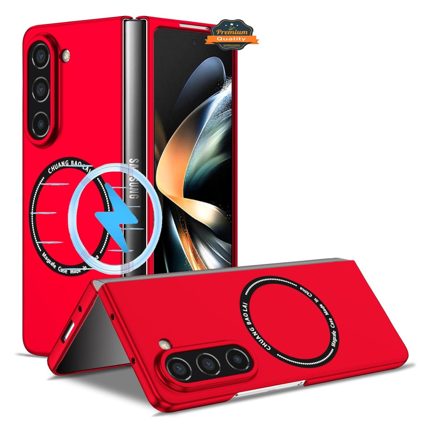 For Samsung Galaxy Z Fold 7 Matte Magnetic Case Supports Fast Wireless Charging, Slim Hybrid TPU Rubber Shockproof Case Cover