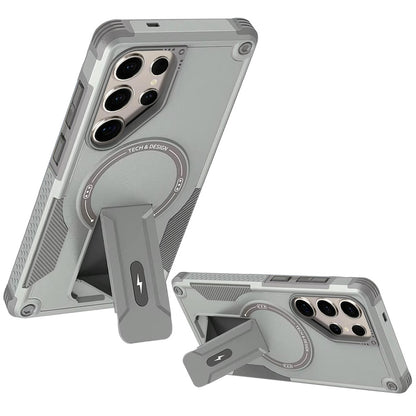 For Samsung Galaxy S25 /S24 Magnetic Invisible Kickstand Holder with Magsafe, Slim Fit Shockproof Hybrid Military Grade Heavy Duty Case Cover