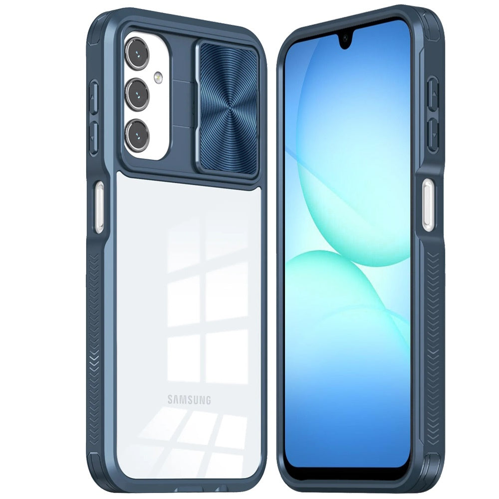 For Samsung Galaxy A17 5G Hybrid Cases with Sliding Camera Cover Transparent Shockproof Bumper TPU Protective Case Cover