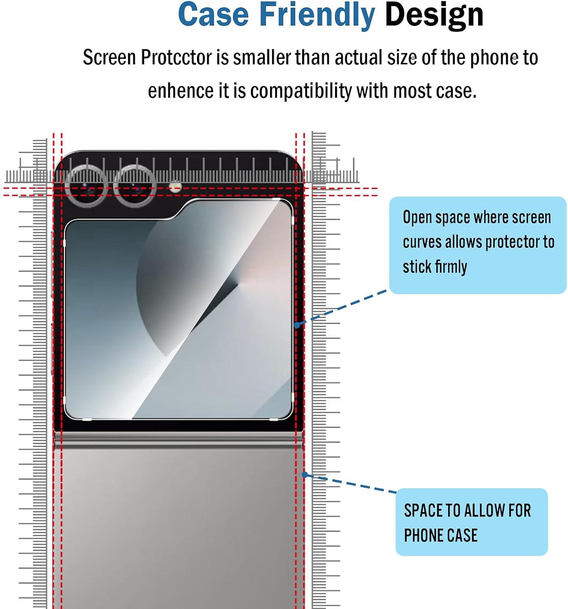 For Samsung Galaxy Z Flip 7 Screen Protector Tempered Glass Premium HD Clear, Case Friendly, 9H Hardness, 3D Touch Accuracy, Anti-Bubble Film Glass Protector Clear