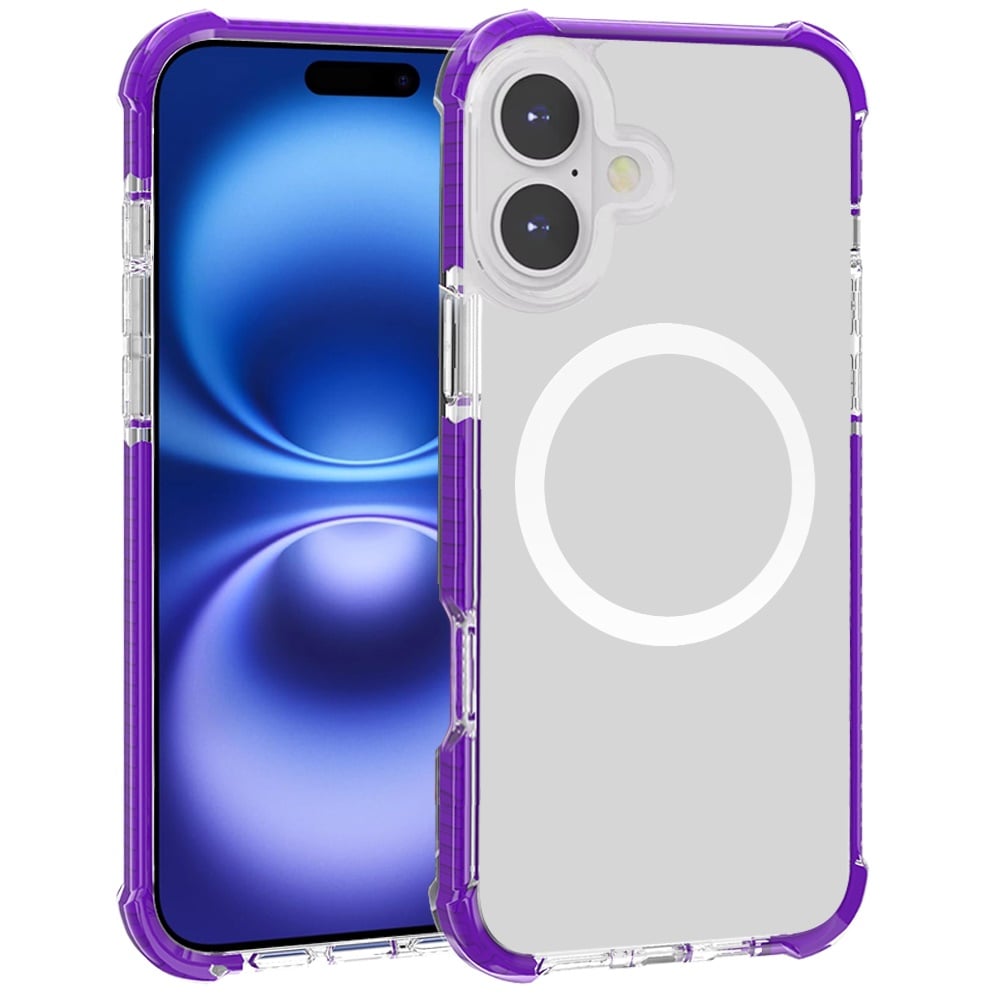 For Apple iPhone 17 (6.3") Magnetic Acrylic Case Transparent Back, Rugged Colorful Frame, Shockproof Hybrid, MagSafe Compatible Case Cover