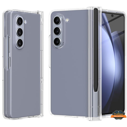 For Samsung Galaxy Z Fold 7 Premium Transparent Hard PC Back Slim Fit Thin Case Hybrid Protective Shockproof, Lightweight Case Cover Clear
