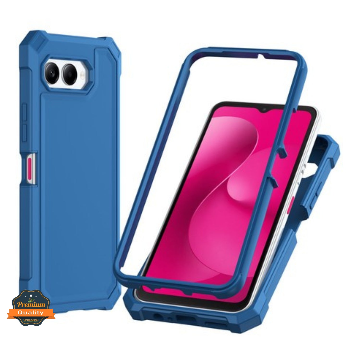 For T-Mobile Revvl 8 Full-Body Dual Layer Hybrid Case Slim, Drop-Proof TPU Hard PC, Durable Corner Front Bumper Protector Case Cover