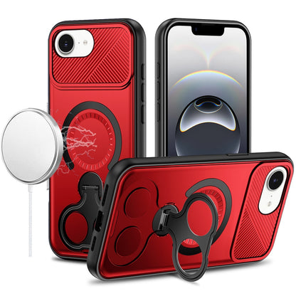 Hybrid with Invisible 2 Hole Ring Stand Magnetic back Car Mount Friendly Protector