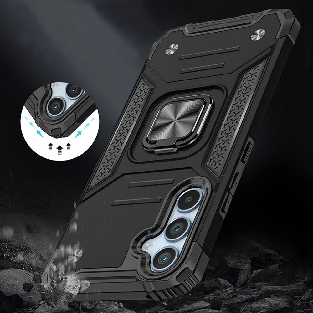 For Samsung Galaxy S26 Armor Hybrid Magnetic Stand with Ring Holder Kickstand Shockproof Heavy-Duty Durable Rugged TPU Dual Layer Case Cover