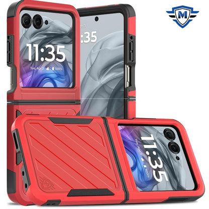For Motorola Razr 2025 Premium Lined Dual Layer Hybrid Shockproof Rugged Textured Hard PC & Silicone, Anti-Slip Grip Case Cover