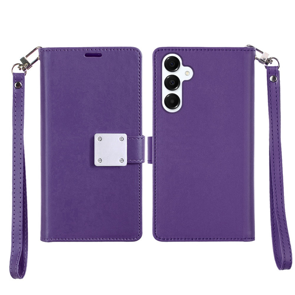 For Samsung Galaxy S25 Plus /S25+ /S24/Plus Wallet Cases PU Leather with Credit Card /ID /Cash Holder Slot Dual Flip Book Pouch, Stand and Strap Case Cover